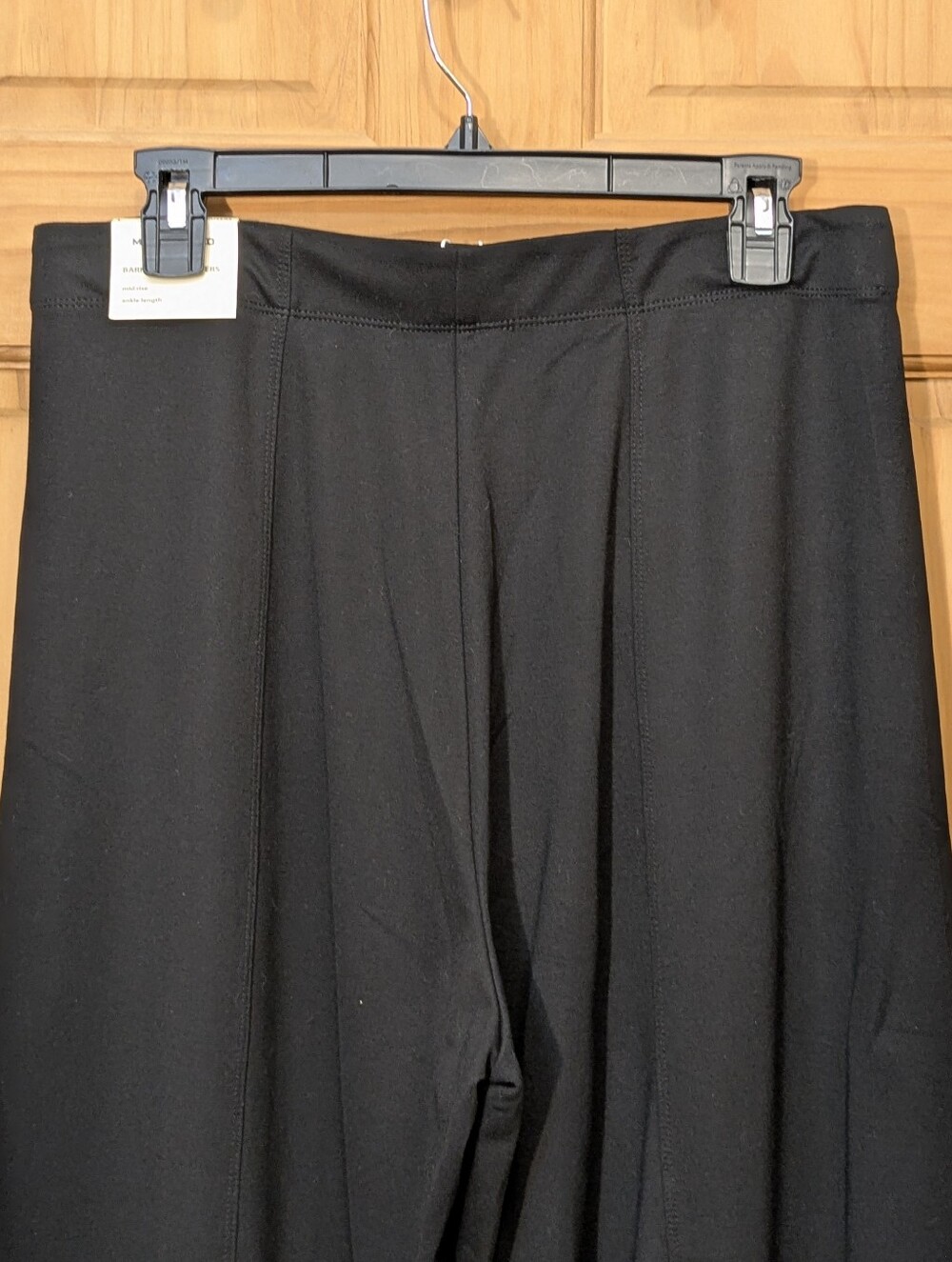 Max Studio NWT Barrel Leg Trouser Pants Black Mid Rise Ankle Length Womens LG - Picture 9 of 14